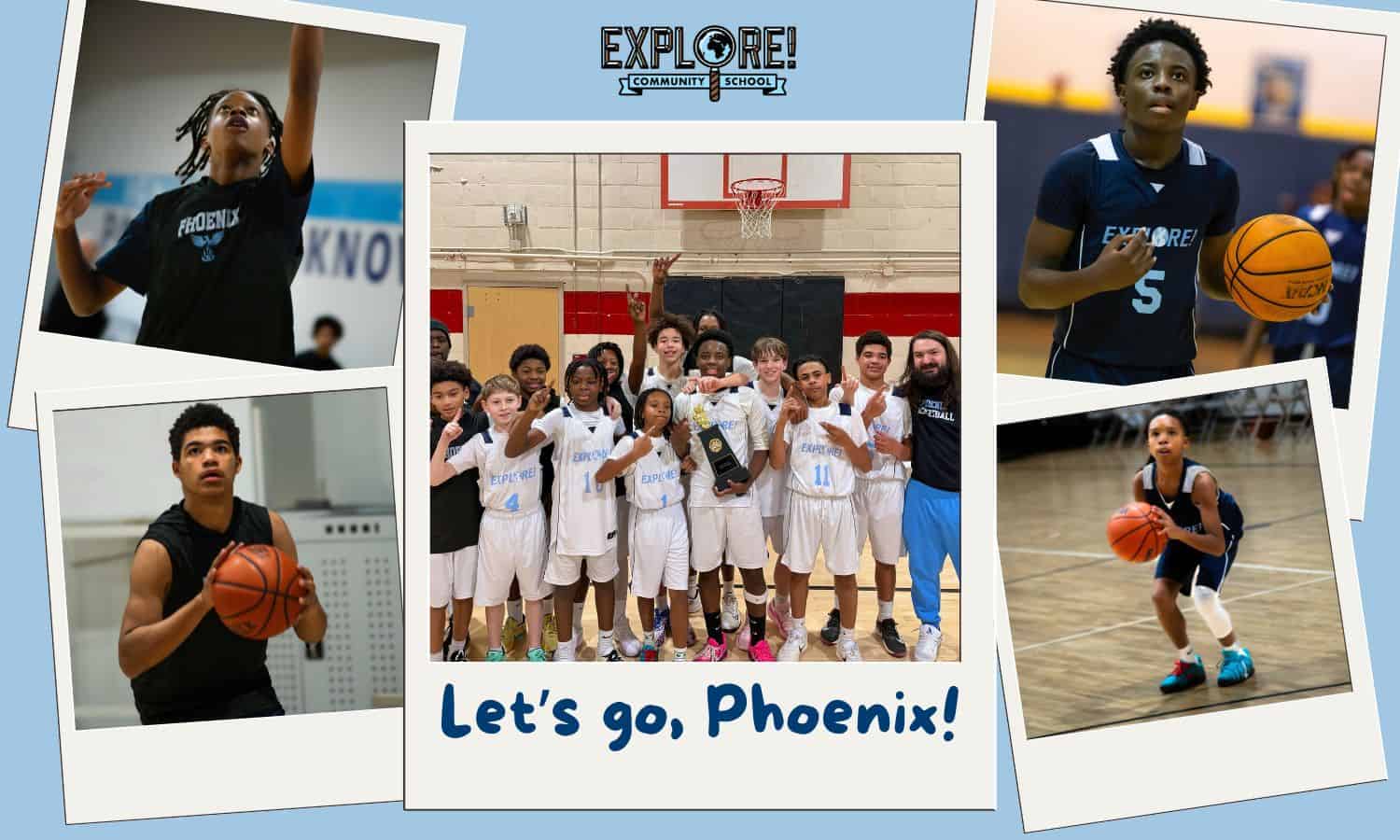 Explore! boys basketball team